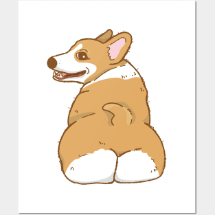 Corgi butt Funny dog Posters and Art